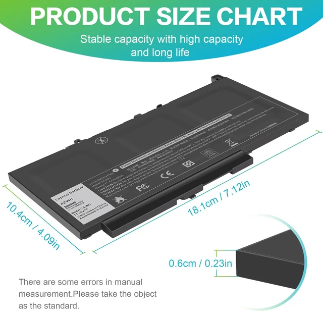 Alt view image 6 of 7 - 7CJRC Laptop Battery for Dell Latitude 7470 7270 E7470 E7270 Battery 7CJRC KNM09 0KNM09 21X15 021X15 TX283 0TX283