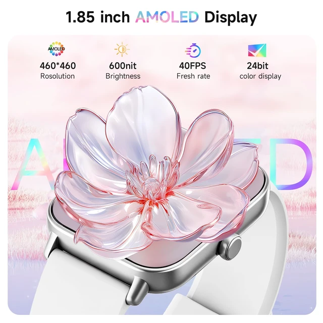 Alt view image 2 of 7 - Smart Watch for Women,1.85'' AMOLED Ultra-Clear Screen,Alexa Built-in Fitness Tracker with 110+ Sport Modes Heart Rate/SpO2/Sleep/Calories Monitor,Smartwatch for iPhone/Android,IP68 Waterproof