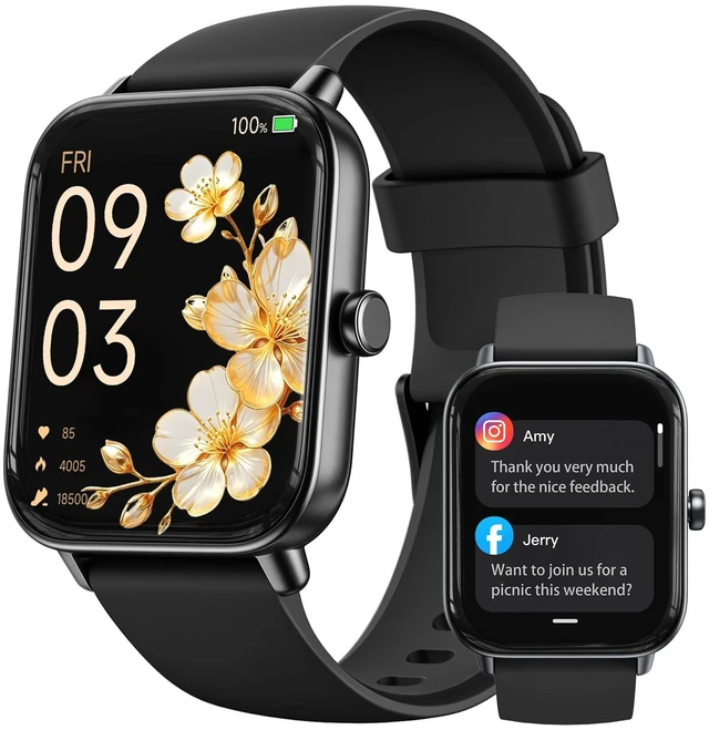 Main image of Smart Watch for Men,1.85'' AMOLED Ultra-Clear Screen,Alexa Built-in Fitness Tracker with 110+ Sport Modes Heart Rate/SpO2/Sleep/Calories Monitor,Smartwatch for iPhone/Android,IP68 Waterproof