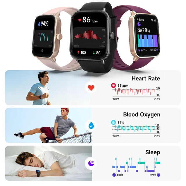 Alt view image 4 of 7 - Smart Watch for Men,1.85'' AMOLED Ultra-Clear Screen,Alexa Built-in Fitness Tracker with 110+ Sport Modes Heart Rate/SpO2/Sleep/Calories Monitor,Smartwatch for iPhone/Android,IP68 Waterproof