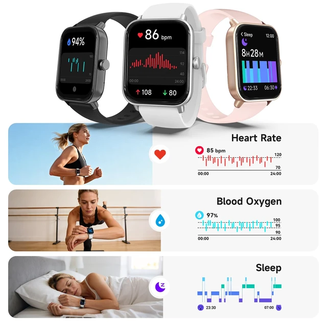 Alt view image 3 of 7 - Smart Watch for Women,1.85'' AMOLED Ultra-Clear Screen,Alexa Built-in Fitness Tracker with 110+ Sport Modes Heart Rate/SpO2/Sleep/Calories Monitor,Smartwatch for iPhone/Android,IP68 Waterproof