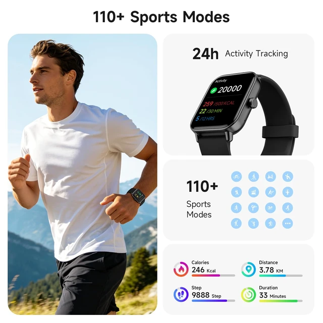 Alt view image 5 of 7 - Smart Watch for Men,1.85'' AMOLED Ultra-Clear Screen,Alexa Built-in Fitness Tracker with 110+ Sport Modes Heart Rate/SpO2/Sleep/Calories Monitor,Smartwatch for iPhone/Android,IP68 Waterproof