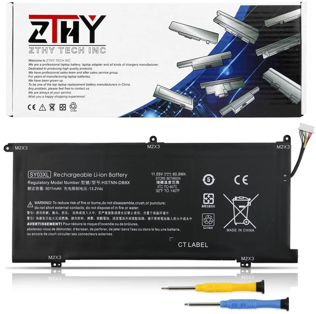Main image of 60.9Wh SY03XL Laptop Battery Replacement for HP Chromebook X360 14 G1 14-DA 14-DA0011DX 14-DA0021NR 14-DA0500ND Chromebook 15-DE 15-DE0010NR 15-DE0021CL L29913-221 L29959-002 SY03060XL 11.55V