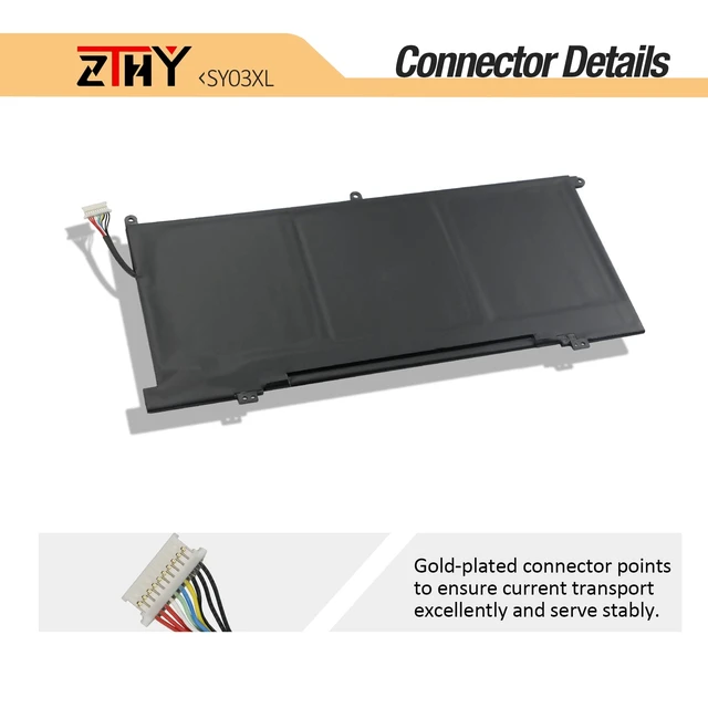 Alt view image 4 of 7 - 60.9Wh SY03XL Laptop Battery Replacement for HP Chromebook X360 14 G1 14-DA 14-DA0011DX 14-DA0021NR 14-DA0500ND Chromebook 15-DE 15-DE0010NR 15-DE0021CL L29913-221 L29959-002 SY03060XL 11.55V