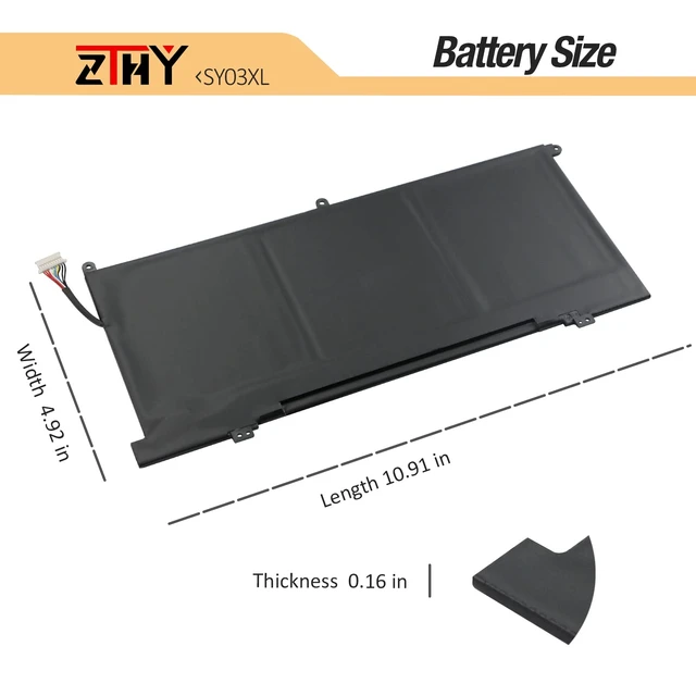 Alt view image 7 of 7 - 60.9Wh SY03XL Laptop Battery Replacement for HP Chromebook X360 14 G1 14-DA 14-DA0011DX 14-DA0021NR 14-DA0500ND Chromebook 15-DE 15-DE0010NR 15-DE0021CL L29913-221 L29959-002 SY03060XL 11.55V