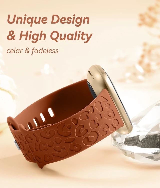 Alt view image 2 of 7 - Leopard Bands Compatible with Fitbit Versa 4/Sense 2/Sense/Versa 3 Cute Fancy Bands Compatible with Fitbit Versa 4 Bands for Women,Waterproof Replacemen Strap for Sense 2/Sense/Versa 3 Bands