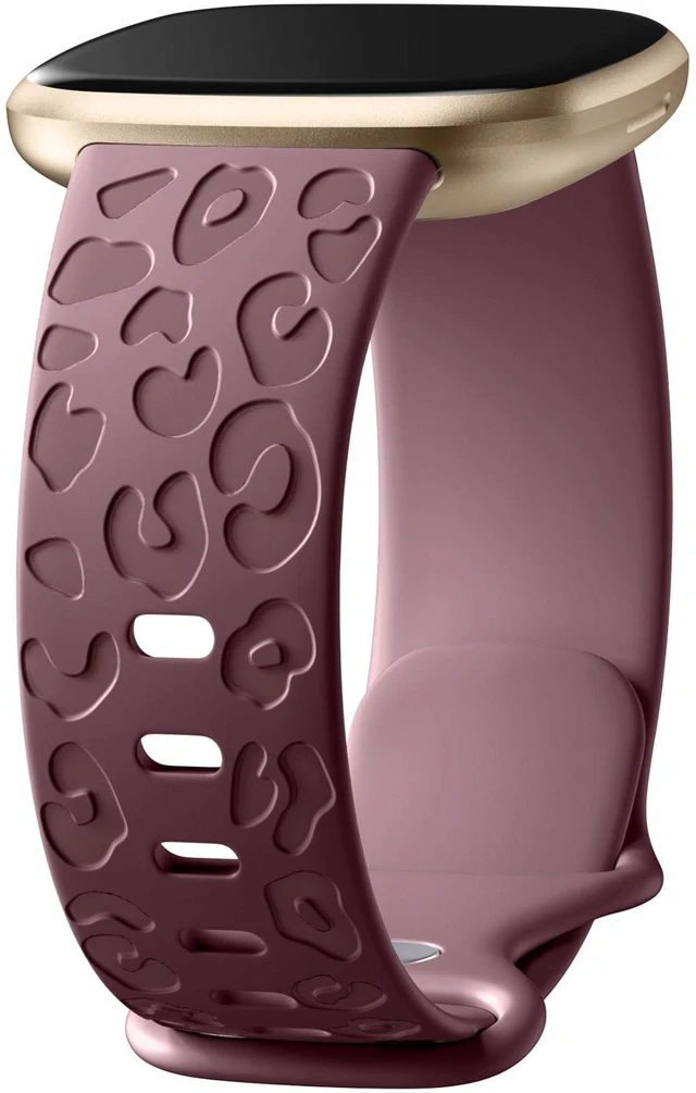 Main image of Leopard Bands Compatible with Fitbit Versa 4/Sense 2/Sense/Versa 3 Cute Fancy Bands Compatible with Fitbit Versa 4 Bands for Women, Soft Silicone Wristband Strap for Sense 2/Sense/Versa 3 Band