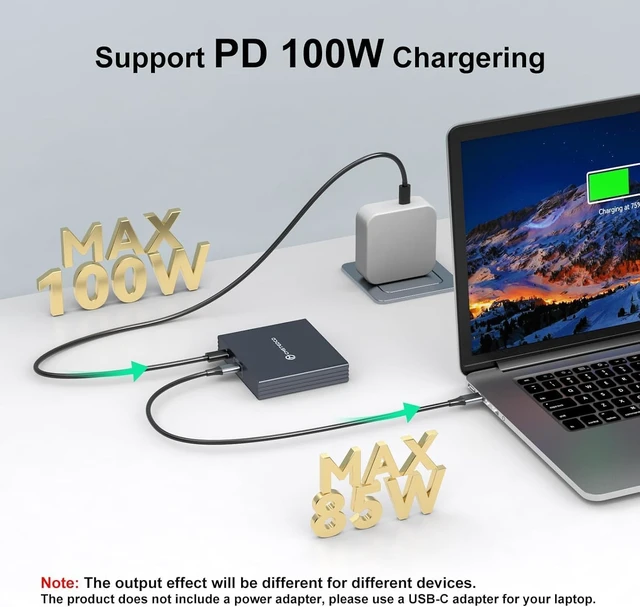 Alt view image 5 of 7 - USB C to Display Port Splitter 3 Monitors with 100W PD Port 4K60HZ/4K120Hz(2DP Ports) USBC to DisplayPort Splitter 1 in 3 Out MST HUB Supports Extended(Windows) and Mirrored Displays
