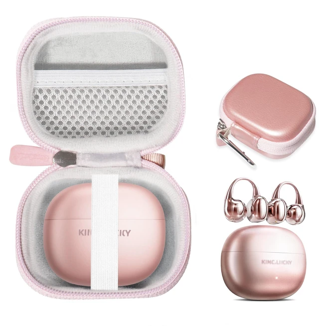 Main image of Case for King Lucky i121 Clip on Earbuds Open Ear 5.4 Headphones (Rose Gold)