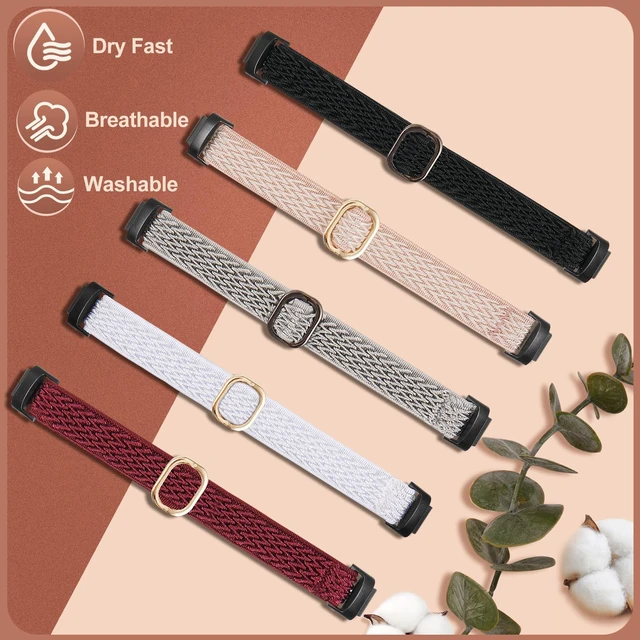 Alt view image 2 of 7 - 5 Pack Stretchy Nylon Compatible with Fitbit Inspire 3 Bands, Elastic Adjustable Soft Sport Strap Replacement Wristbands for Women & Men