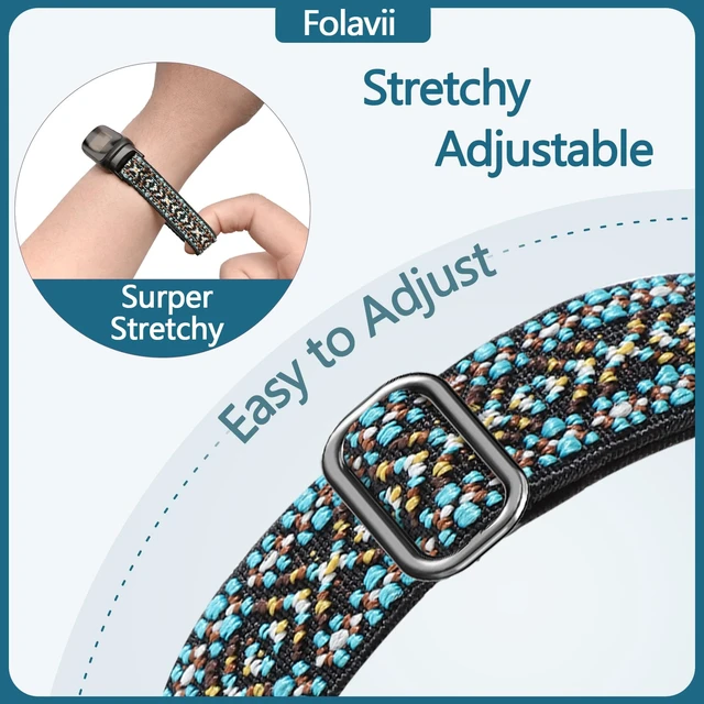 Alt view image 3 of 7 - 5 Pack Stretchy Nylon Compatible with Fitbit Inspire 3 Bands, Elastic Adjustable Soft Sport Strap Replacement Wristbands for Women & Men