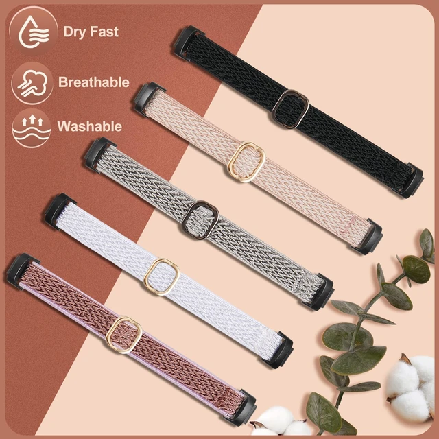 Alt view image 2 of 7 - 5 Pack Stretchy Nylon Compatible with Fitbit Inspire 3 Bands, Elastic Adjustable Soft Sport Strap Replacement Wristbands for Women & Men