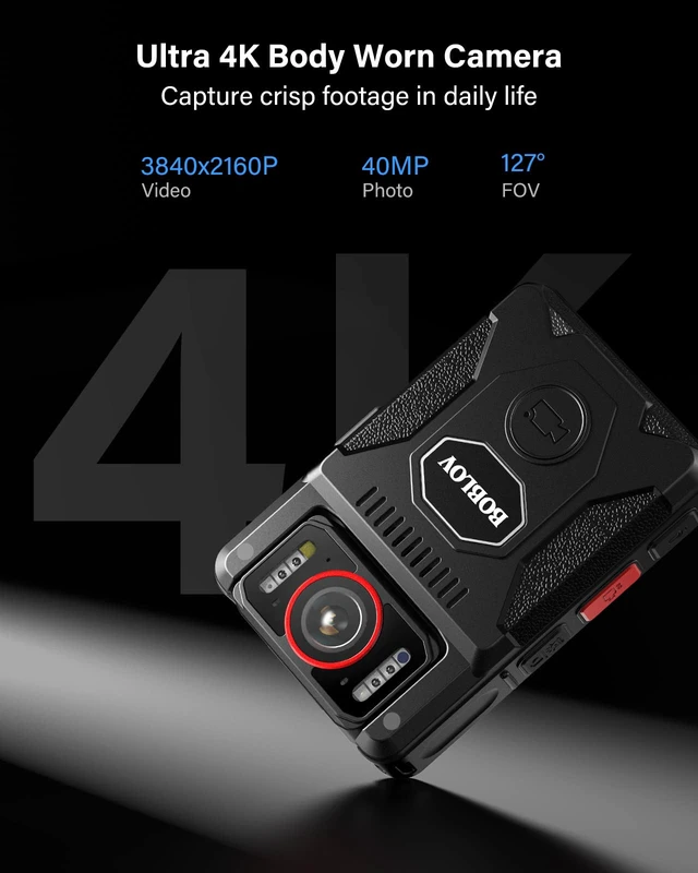 Alt view image 3 of 7 - M7Pro 4K GPS Body Worn Camera, Internal 64GB Body Camera with Audio, 180° Rotate Lens, 4000mAh for 14 Hours Video Recording, Fast Charging with 4-5 Hrs for Law Enforcement, Delivery(128GB)