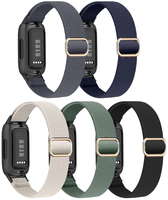 Main image of 5 Pack Stretchy Nylon Compatible with Fitbit Inspire 3 Bands, Elastic Adjustable Soft Sport Strap Replacement Wristbands for Women & Men