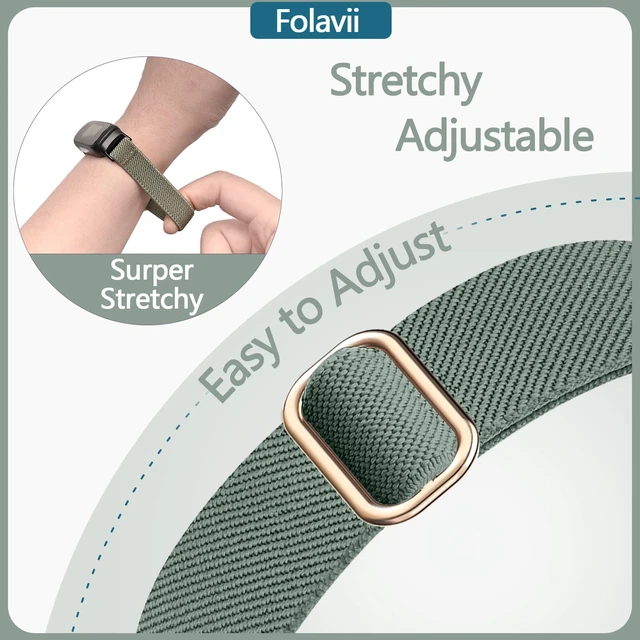 Alt view image 4 of 7 - 5 Pack Stretchy Nylon Compatible with Fitbit Inspire 3 Bands, Elastic Adjustable Soft Sport Strap Replacement Wristbands for Women & Men