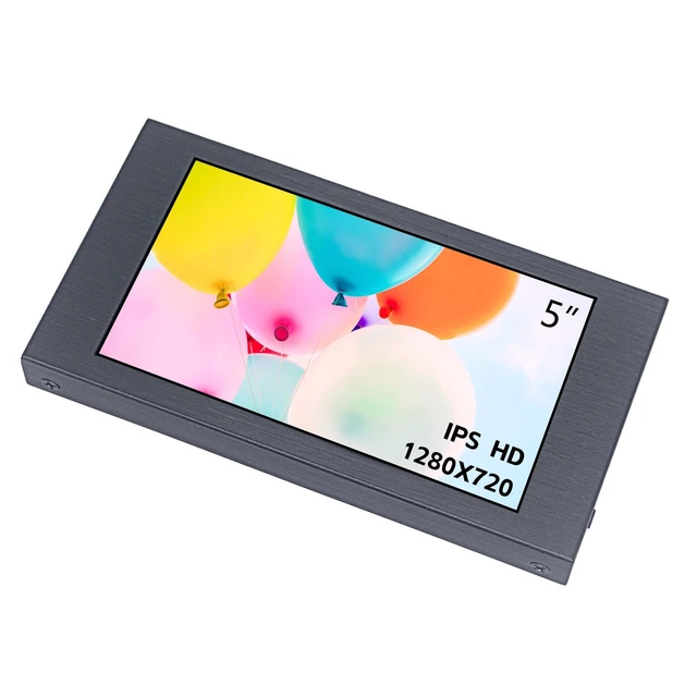 Alt view image 4 of 7 - 5 inch Touch Screen Monitor, 1280x720 Mini IPS Display, HDMI PC Monitor with HDMI Inputs Compatible with Raspberry Pi, PC, Laptop