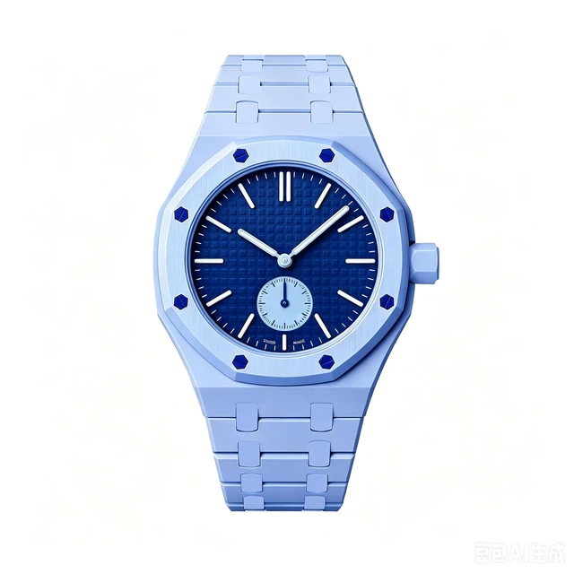 Alt view image 4 of 5 - Full Ceramic Watch Case & Strap Replacement Compatible with AP x Swatch Royal Pop Series,Convertible Wrist Strap for 3 o'clock Crown Orientation,Waterproof Replacement Strap