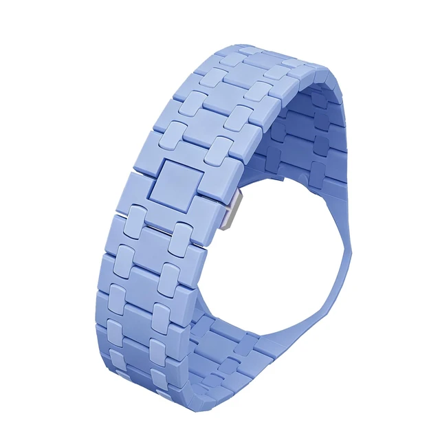 Alt view image 5 of 5 - Full Ceramic Watch Case & Strap Replacement Compatible with AP x Swatch Royal Pop Series,Convertible Wrist Strap for 3 o'clock Crown Orientation,Waterproof Replacement Strap