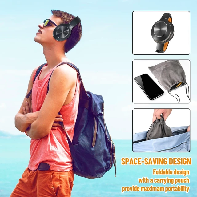 Alt view image 5 of 7 - Bluetooth Headphones Over Ear, 68H Playtime and 3 EQ Music Modes Wireless Headphones with Microphone/Deep Bass, HiFi Stereo Foldable Lightweight Headset for PC Home Travel Office