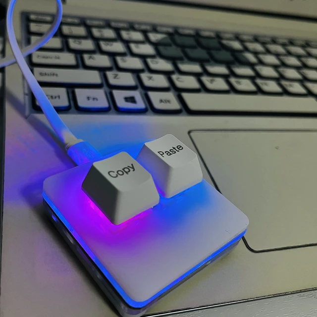 Alt view image 3 of 6 - Copy and Paste 2-Key Keyboard SAYO OSU Keypad Hotswap One Handed Mechanical Gaming Keyboard Cherry Switch RGB Backlit Mini USB Keypad for macros or Rhythm Games