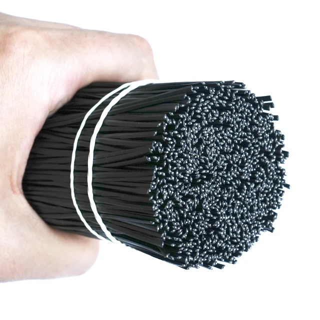 Alt view image 3 of 6 - 1000 pcs 8 inch Black Cable Twist Ties Plastic Twist Ties with Rugged Metal Innercores Reusable Fastening Cable Cord Wire Ties