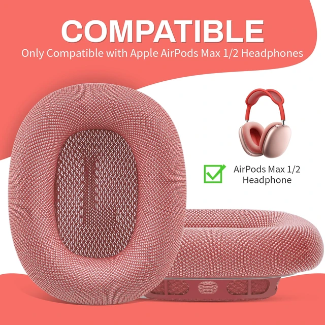 Alt view image 5 of 7 - Ear Cushions for AirPods Max, Original Silicone Noise Reduction (Pink) Upgraded Ear Cup Covers for Apple AirPods Max 1 & 2 Headphones, Strong Magnet Cups Pads, Durable Mesh Fabric, Softer sponge