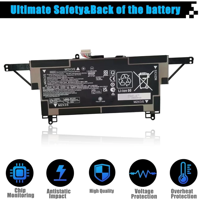 Alt view image 4 of 7 - SS04XL Laptop Battery Replacement for HP Elite Dragonfly G3 G4 Series M73478-006 SS04068XL M73476-005 HSTNN-OB2L TPN-DB0N M64309-271 M64309-AC1 52.8Wh 4548mAh 11.61V
