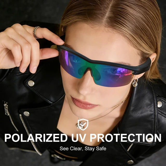 Alt view image 4 of 7 - Waterproof Bluetooth Glasses for Cycling Running Black and Blue Bluetooth Sunglasses, Smart Glasses, Polarized Lenses,Bluetooth Glasses for Women&Men, Long Battery Life