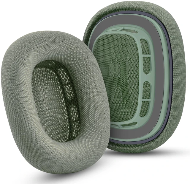 Main image of Ear Cushions for AirPods Max, Original Silicone Noise Reduction (Green) Upgraded Ear Cup Covers for Apple AirPods Max 1 & 2 Headphones, Strong Magnet Cups Pads, Durable Mesh Fabric, Softer sponge