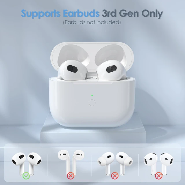 Alt view image 6 of 7 - Replacement Charging Case Compatible with AirPods 3rd,No Earbuds 600mAh Sync Button 20-Min Fast Charging Wireless Charger