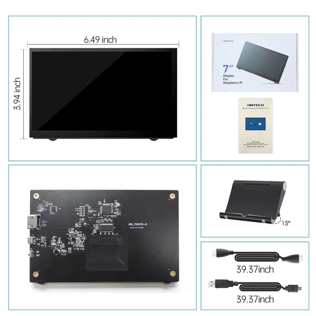 Alt view image 7 of 7 - 7 Inch Raspberry Pi Screen 800x480 HDMI Portable Monitor IPS LCD Screen Display for Raspberry Pi 5/4/3/2/Zero/B/B+ Win11/10/8/7 (Non-Touch)