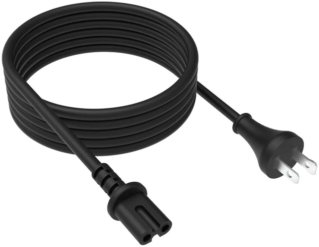 Main image of 8.2FT Power Cord for Sonos Speakers Five Play5 Beam Amp Arc, Black Replacement Extension Cable,Compatible with Sonos Playbase Arc Ultra, Ray, Sub Gen 3 & Mini, 2 Prong Universal AC Adapter