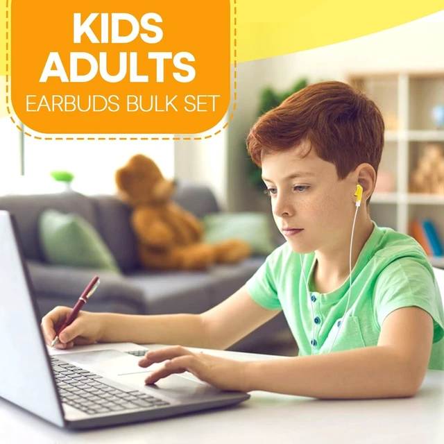 Alt view image 4 of 7 - Classroom Earbuds Bulk 50 Pack for Kids School Children Student Boys Girls Toddler Teen and Adult(Mixed Colors)