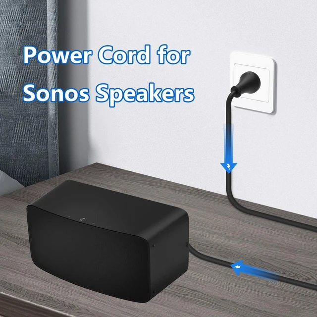 Alt view image 4 of 7 - 8.2FT Power Cord for Sonos Speakers Five Play5 Beam Amp Arc, Black Replacement Extension Cable,Compatible with Sonos Playbase Arc Ultra, Ray, Sub Gen 3 & Mini, 2 Prong Universal AC Adapter