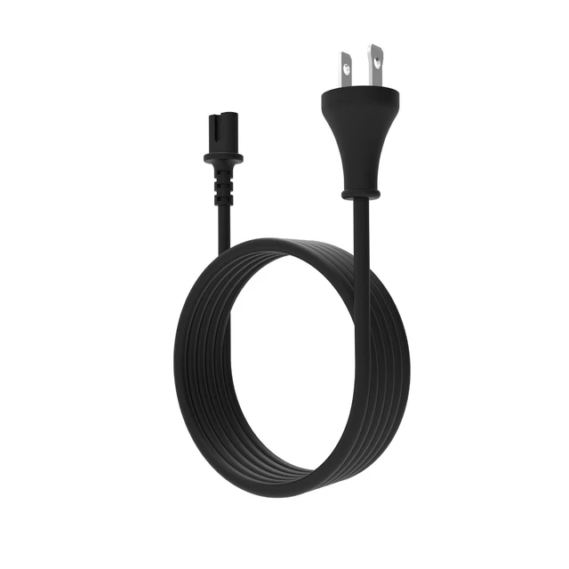 Alt view image 6 of 7 - 8.2FT Power Cord for Sonos Speakers Five Play5 Beam Amp Arc, Black Replacement Extension Cable,Compatible with Sonos Playbase Arc Ultra, Ray, Sub Gen 3 & Mini, 2 Prong Universal AC Adapter
