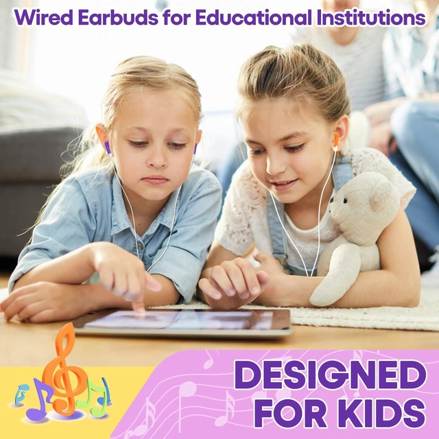 Alt view image 7 of 7 - Classroom Earbuds Bulk 50 Pack for Kids School Children Student Boys Girls Toddler Teen and Adult(Mixed Colors)