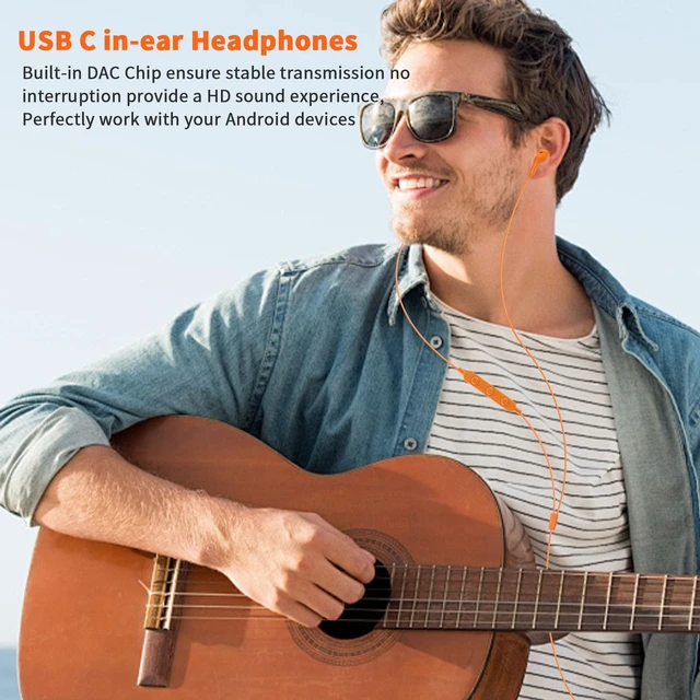 Alt view image 3 of 7 - USB C Headphones Wired Earbud for iPhone 18 Pro Max 17 16 15,0range for Samsung S26 S25 Ultra S24 Wired Headphones,Corded USB Type C Earphone with Microphone&Remote for iPad 10 11th Pixel 10a 9