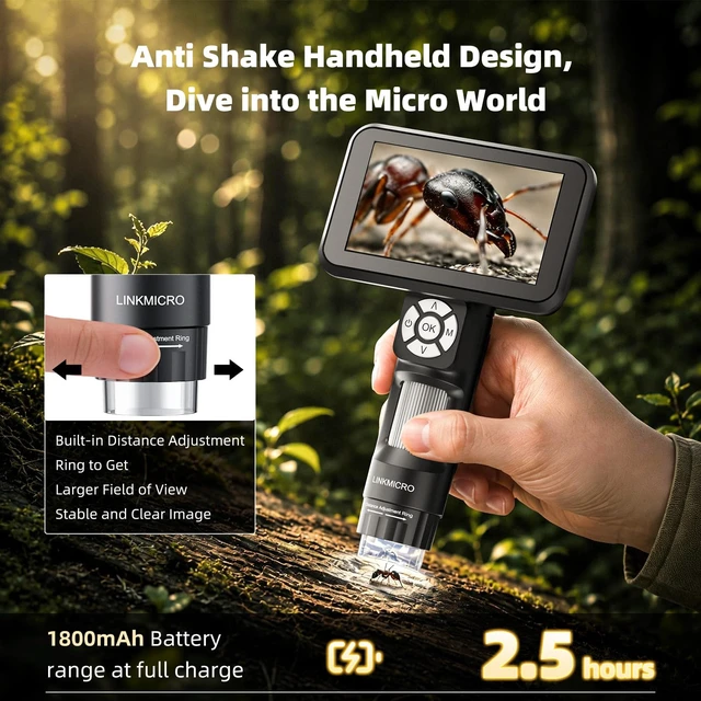 Alt view image 6 of 7 - 4K 5 inch HDMI Digital Soldering Microscope, Flex Arm Stand with C-Clamp LM115A-4K Soldering Microscope Camera for PCB, 3840P Handheld Coin Magnifier Full View with Screen, 8 LED Light, PC View, 32G