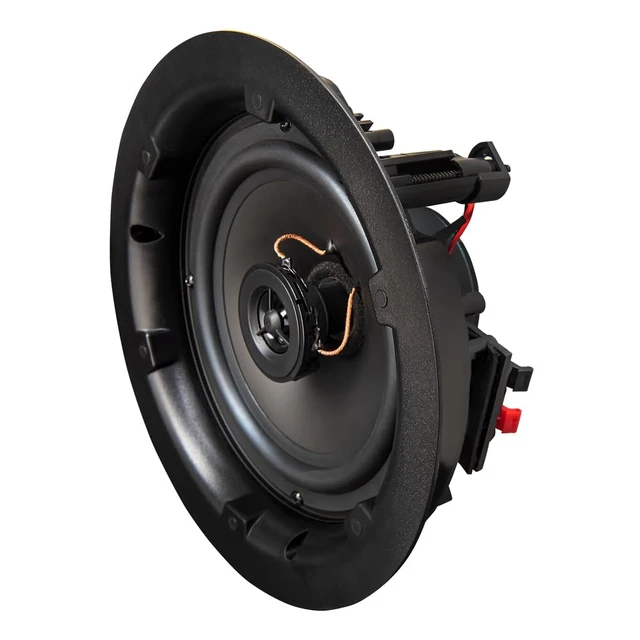 Alt view image 2 of 7 - 6.5" in Ceiling Speaker Pair 120W, Trimless Magnetic Grille, Pivoting Tweeter, Paintable Grille ACE600