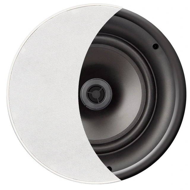 Alt view image 3 of 7 - 6.5" in Ceiling Speaker Pair 120W, Trimless Magnetic Grille, Pivoting Tweeter, Paintable Grille ACE600