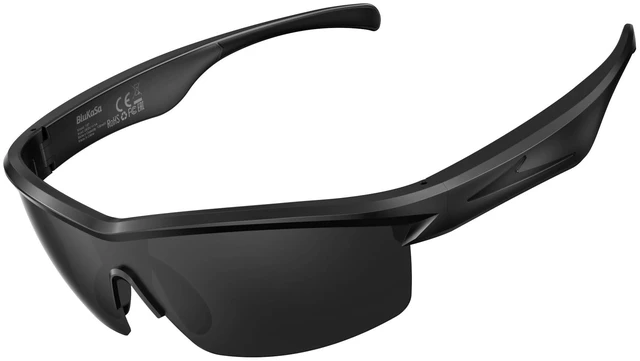 Main image of Waterproof Bluetooth Glasses for Cycling Running Black and Black Bluetooth Sunglasses, Smart Glasses, Polarized Lenses,Bluetooth Glasses for Women&Men, Long Battery Life
