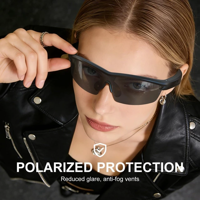 Alt view image 4 of 7 - Waterproof Bluetooth Glasses for Cycling Running Black and Black Bluetooth Sunglasses, Smart Glasses, Polarized Lenses,Bluetooth Glasses for Women&Men, Long Battery Life