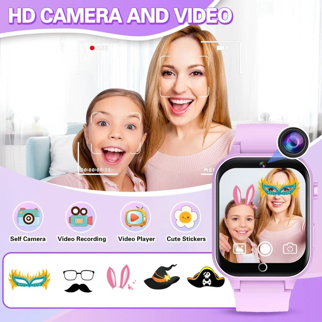 Alt view image 5 of 7 - Kids Smart Watch Girls Gift for Girls Age 6-12, HD Touchscreen Kids Watch with 26 Games Camera Video Music Player Pedometer Educational Toys Christmas Birthday Gifts 5 6 7 8 9 10 Year Old