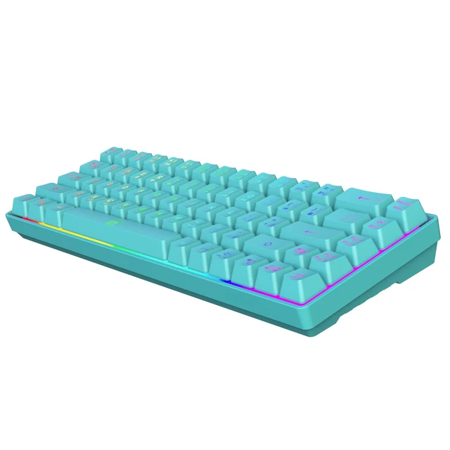 Alt view image 2 of 7 - 65% Membrane Gaming Keyboard, RGB (68 Keys,Blue) Compact Wired Small Gaming Keyboard for PC/Mac Gamer, Typist, Travel, Easy to Carry on Business Trip