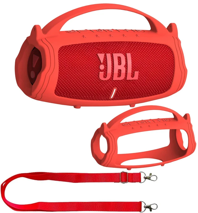 Main image of Silicone Cover Case for JBL Charge 5 Portable Bluetooth Speaker Protective Skin Holder for JBL Charge 5 Speaker Accessories, NOT Fit Wi-Fi Version (Red Case)