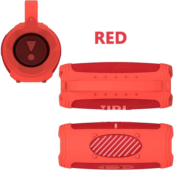 Alt view image 4 of 6 - Silicone Cover Case for JBL Charge 5 Portable Bluetooth Speaker Protective Skin Holder for JBL Charge 5 Speaker Accessories, NOT Fit Wi-Fi Version (Red Case)