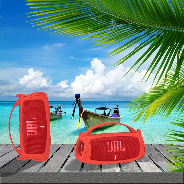 Alt view image 6 of 6 - Silicone Cover Case for JBL Charge 5 Portable Bluetooth Speaker Protective Skin Holder for JBL Charge 5 Speaker Accessories, NOT Fit Wi-Fi Version (Red Case)