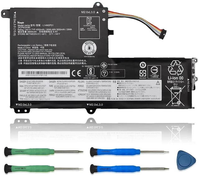 Main image of L14M2P21 Laptop Battery Replacement for Lenovo IdeaPad 330S-14AST 330S-14IKB 330S-15ARR 330S-15AST 330S-15IKB Series 5B10Q39203 5B10Q39204 L14L2P21 5B10Q39206 5B10W67199 7.4V 30Wh/4050mAh