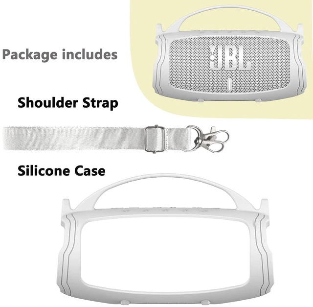 Alt view image 2 of 6 - Silicone Cover Case for JBL Charge 5 Portable Bluetooth Speaker Protective Skin Holder for JBL Charge 5 Speaker Accessories, NOT Fit Wi-Fi Version (White Case)