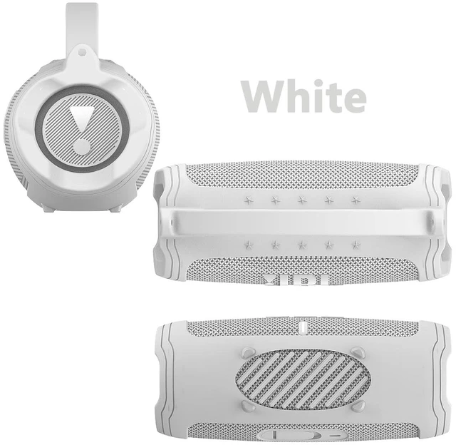 Alt view image 4 of 6 - Silicone Cover Case for JBL Charge 5 Portable Bluetooth Speaker Protective Skin Holder for JBL Charge 5 Speaker Accessories, NOT Fit Wi-Fi Version (White Case)